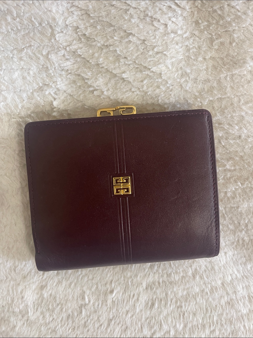 Givenchy Unisex Leather Bifold Wallet  Dark Brown With Gold Hardware